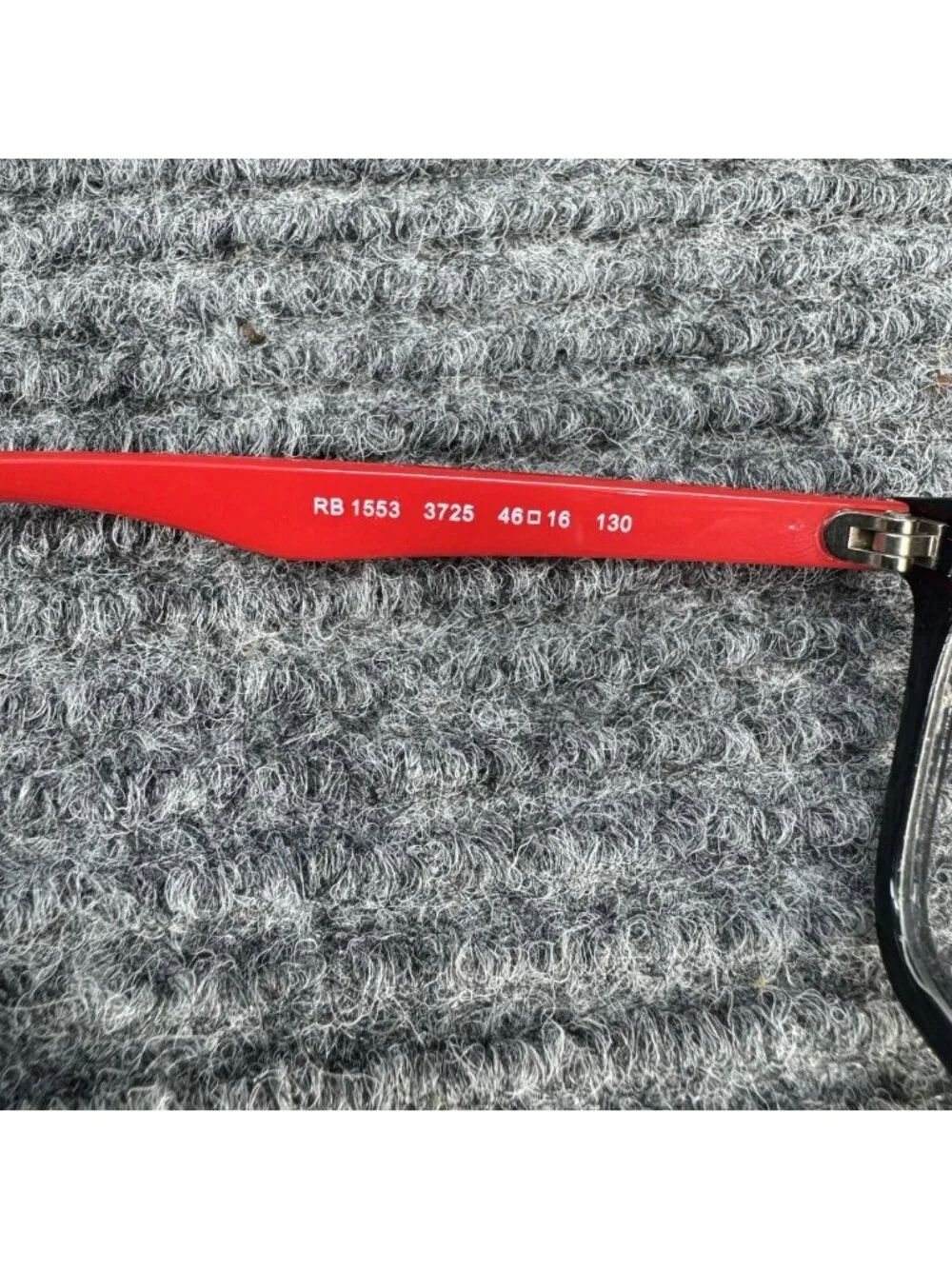 Ray-Ban Jr Kids Eyeglasses FRAMES ONLY Black Red RB 1553 3725 46-16-130 Full Rim